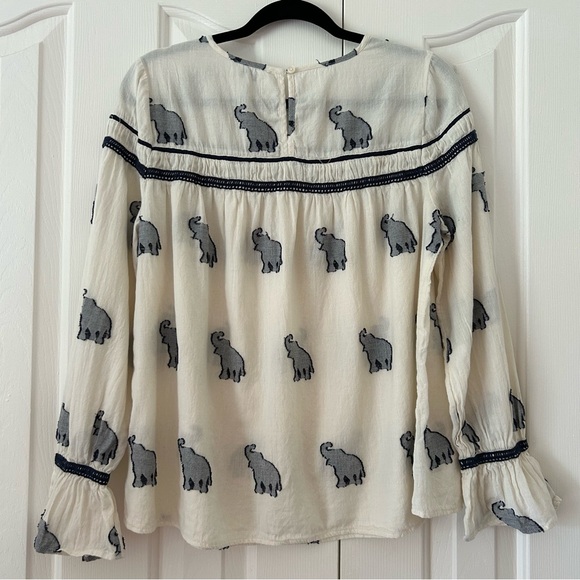 Crown & Ivy - Elephant Print Blouse - Soft 100% Cotton - Women’s Size M - Picture 7 of 11